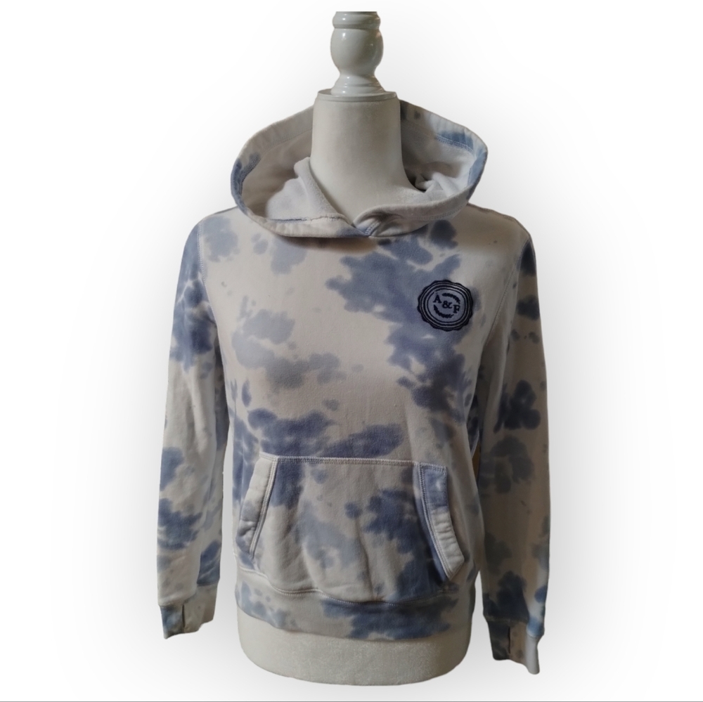 Abercrombie Kids Blue Tie-Dye Fleece Pullover
Hoodie, Size 13/14